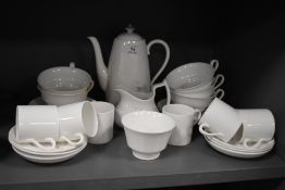 A selection of Spode table wares, having plain white ground, tea pot, coffee cans, tea cups and