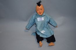 An early 20th century Door of Hope Mission doll, Chinese circa 1920, the finely carved wooden head