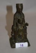 A bronzed effect spelter figurine, virgin Mary and Child,AF.