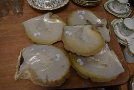 Five large pieces of king pearl shell.