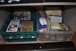 Two boxes of books, of warfare, aircraft and historical interest.