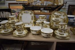 A quantity of hand painted Meito china table wares, having white ground and heavily gilded ornate