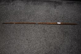 An interesting and rare mid-late 19th century love-token distaff, having geometric carving,