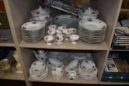 A large collection of vintage Bavarian table ware, having white ground with rose transfer pattern