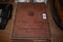 A vintage book, the 1933-34 general price list for the Army and Navy Cooperative society.