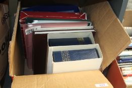 BOX OF VARIOUS STAMP COLLECTIONS, POSTAL STATIONERY ETC Box with various collections, including