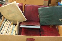 BOX OF 9 CIGARETTE CARD ALBUMS, FULL ALONG WITH FURTHER PRE PRINTED ALBUMS WITH SETS Old fruit box