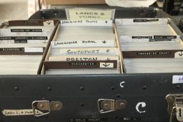 CASE OF TOPOGRAPHICAL CARDS, LANCS & YORKSHIRE - APX 1400 CARDS IN SLEEVES Case housing approx
