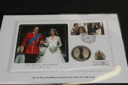 GB 2011 ROYAL WEDDING SOLID SILVER PROOF £5 COIN COVER, MERCURY Fine Mercury/Westminster cover