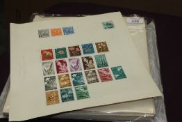 WORLD STAMP COLLECTION ON APX PAGES OF LEAVES, CHIEFLY MID PERIOD, M & U World stamp collection on