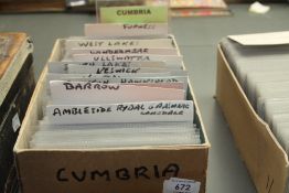 BOX OF POSTCARDS, APX 400 ALL PERTAINING TO CUMBRIA, CHIEFLY TOPOGRAPHICAL Box housing approx 400