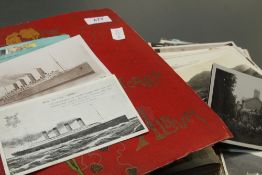 POSTCARDS, COLLECTION IN ALBUM PLUS LOOSE CUMBRIAN INTEREST + TITANIC, SHIPS ETC Album of a couple