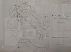 A framed 1917 Bolton Corporation Water (sheet No1) Plan of Lands to be Acquired, rural district of