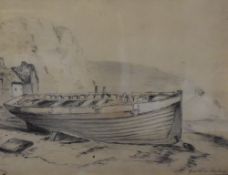 Edward Fay (British 19th/20th centuiry) pencil and coloured pencil sketch 'Lacock Wilts' entitled,