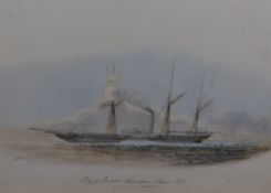Captain W.C Browne (British act. 1824-1860) watercolour, City of London Aberdeen Steam Ship,