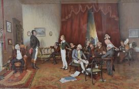 After Charles Martin Hardie (British 1858–1916) colour Print 'The Meeting of Robert Burns and Sir