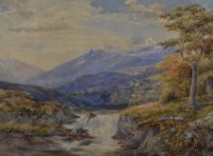 A late 19th/early 20th century Lake District scene watercolour, unsigned artist unknown, within a