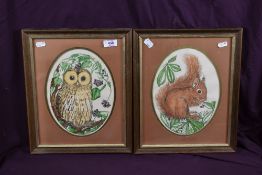 After Sheila Mannes-Abbott (1939-2014) a group of four oval wildlife prints, published by