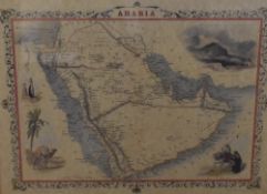 A hand-coloured map of Arabia, drawn and engraved after John Rapkin, vignette illustrations after