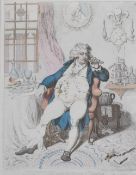After James Gillray (British 1756-1815) a modern limited edition reproduction satirical print,