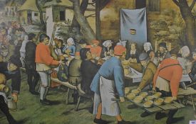 After Pieter Bruegel The Elder (Dutch B.1525-1530-1569) The Peasant Wedding, a modern colour print