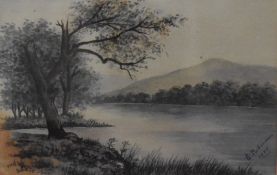 E Robinson (19th/20th century) watercolour, Lake District scene, signed and dated 1905lower left,
