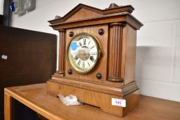 A 19th Century bleached mahogany mantel clock