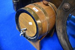 A small sherry or similar bar top style barrel