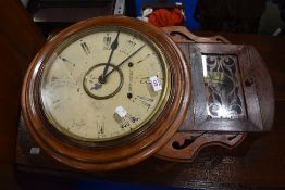 A 19th Century mahogany cased wall clock dial worn, name for W J Hird, Ambleside
