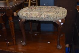 An early 20th Century Queen Anne Style kidney shaped dressing table stool