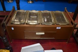 A vintage copper hostess unit/buffet 'Hawkins Hostess' sold as decorative (wiring removed)