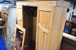 A Victorian bleached mahogany wardrobe