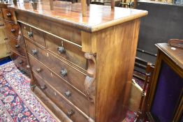 A Victorian mahogany Scotch style chest of one concealed over two short and three long drawers