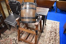 A vintage butter churn on stand, maker Hathaway of Chippenham