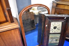 A Victorian mahogany frame archtop wall mirror adapted from dressing table mirror, height approx.