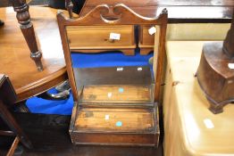A Victorian stained frame hall wall mirror with cubby