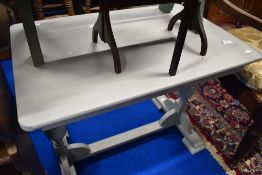 A painted coffee table