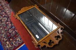 A Victorian mahogany chippendale style wall mirror