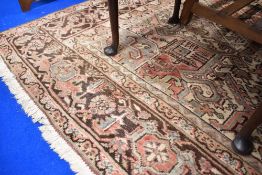 A North West Persian Goravan traditional room carpet square having a large central medalliojn to the