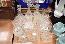 A selection of cut glass and Crystal, including Stuart tumblers, Waverley water glasses, Thomas Webb