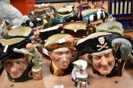 Seventeen character jugs, many Royal Doulton, also Wedgwood and Beswick.