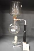 A vintage CONA model IIA table model De Luxe glass coffee machine with instructions, all pieces