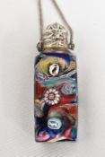 A mid to late 19th century Venetian glass Aventurine scent bottle, in the manner of Ancient Egyptian
