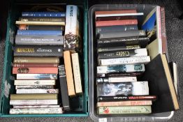 Two boxes of books, of warfare interest.
