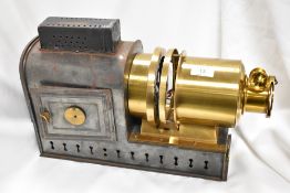 A Victorian magic lantern, with case.