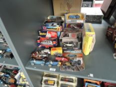 A collection of Corgi, Dinky and Matchbox diecasts including Dinky 719 Spitfire Mk II, 241 Silver