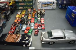 A Schuco 1:18 scale Girato 4000 Mercedes 250 SE in dark blue with light brown interior along with