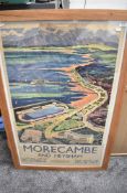 A British Railway Poster printed by Jordison & Co Ltd, Morecambe & Heysham signs of repair and