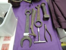 A BR (W) Water Gauge Spanner, BR 1/BS 9/16B 1/2 Spanner, Furness Railway FRC Carriage Key, BR L&W