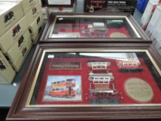 Two Matchbox Limited Edition Models of Yesteryear framed and glazed sets, Preston Tram Car and
